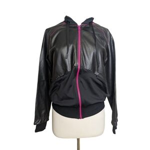 FREDDY Active Bomber Contrast  Jacket Perforated Faux Leather NWT Size L